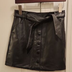 NWT Abercrombie & Fitch Black Faux Leather Mini Skirt